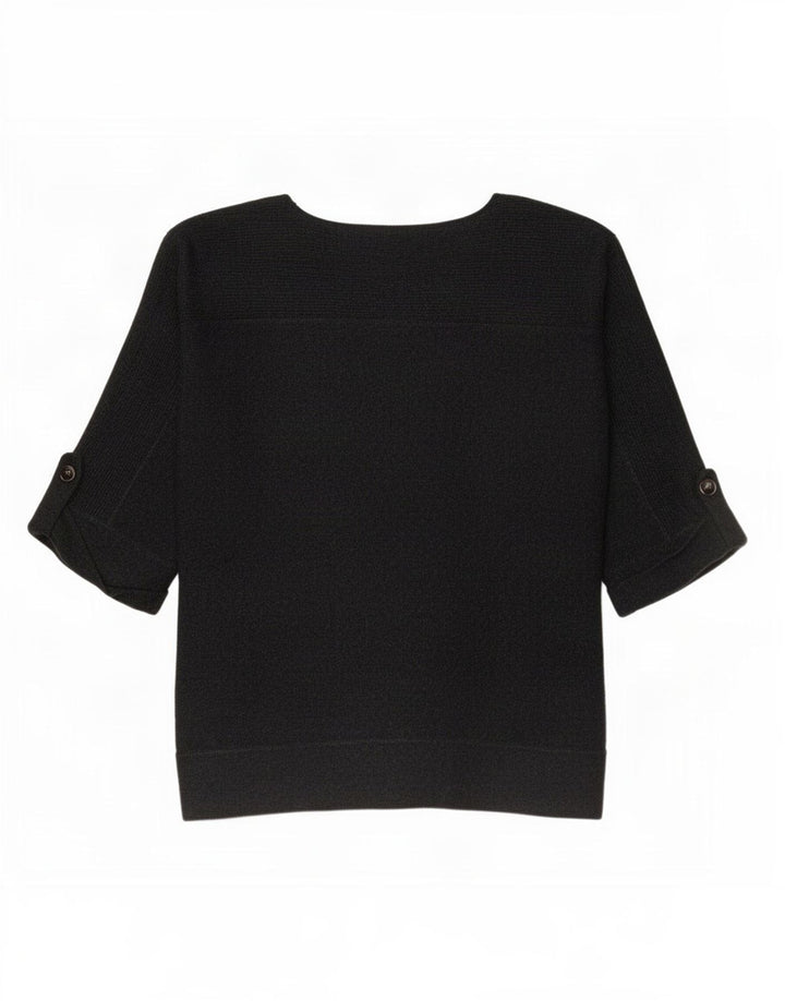 Top feminino Marks & Spencer manga 3/4 Reino Unido 12 viscose cinza médio