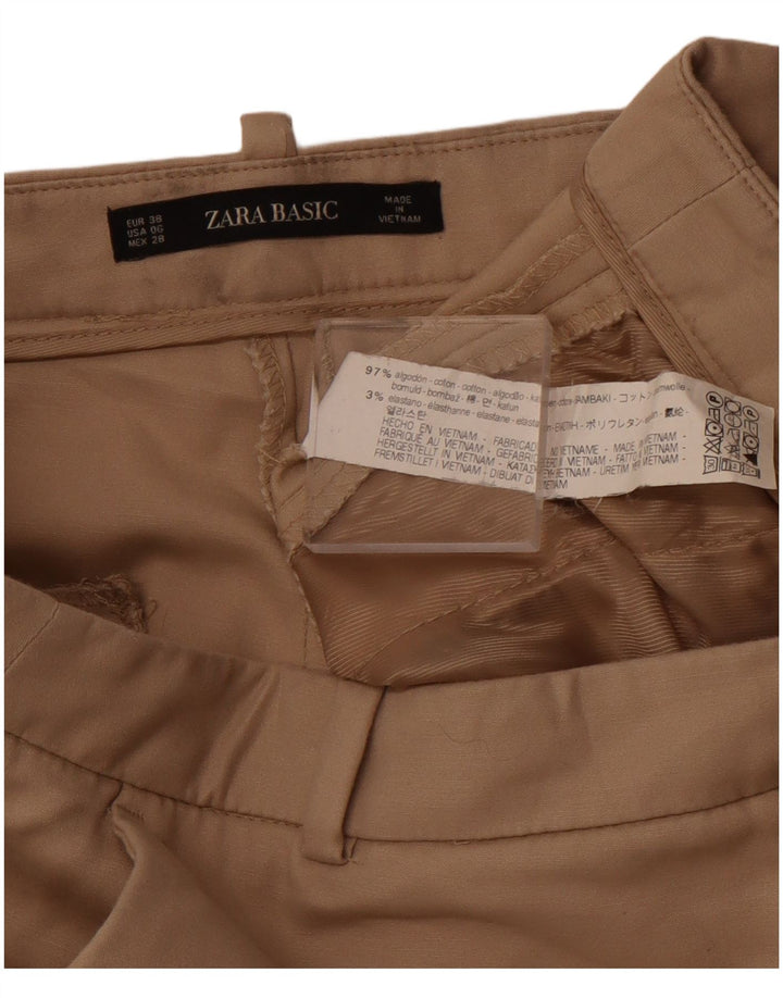 ZARA Calça Chino Cônica Básica Feminina EU 38 Pequeno W28 L25 Algodão Marrom