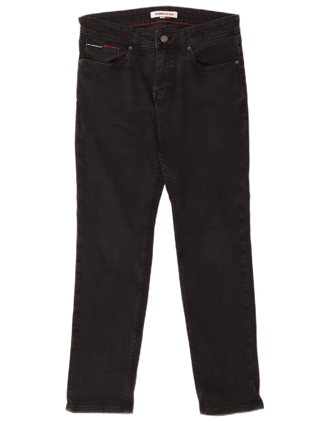 Tommy Hilfiger Masculino Slim Jeans W32 L30 Algodão Preto