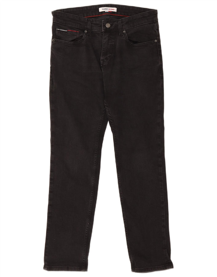 Tommy Hilfiger Masculino Slim Jeans W32 L30 Algodão Preto