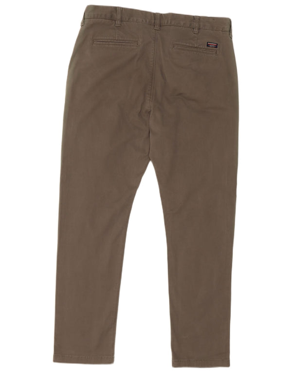 Calça cargo slim masculina Superdry W34 L30 algodão cáqui