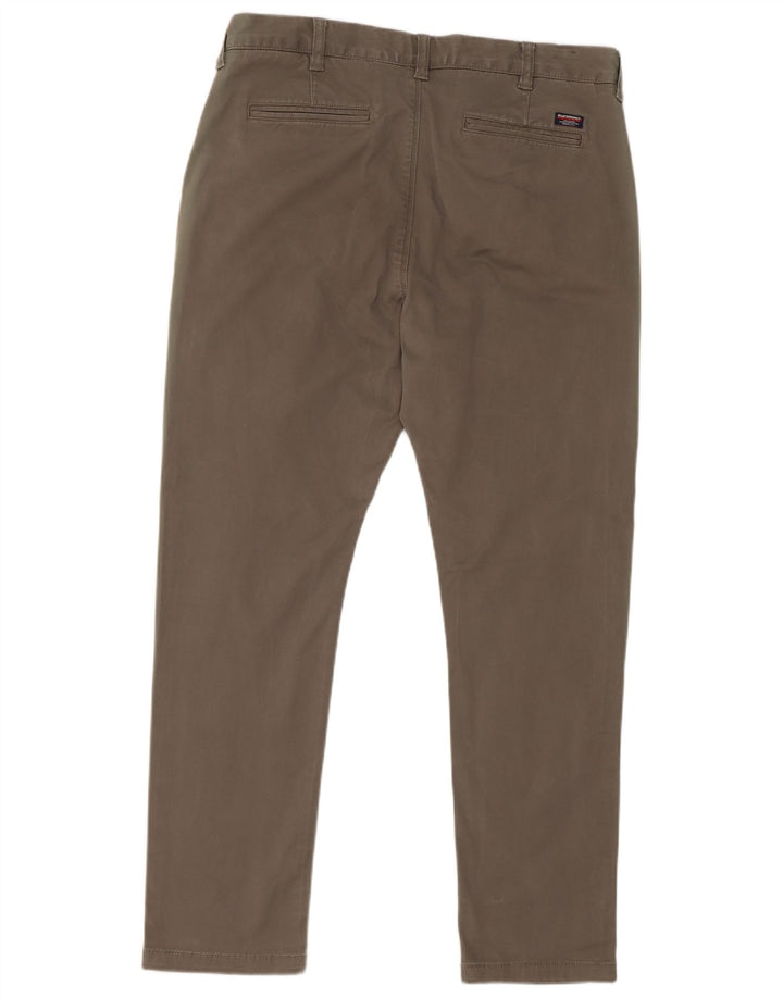 Calça cargo slim masculina Superdry W34 L30 algodão cáqui