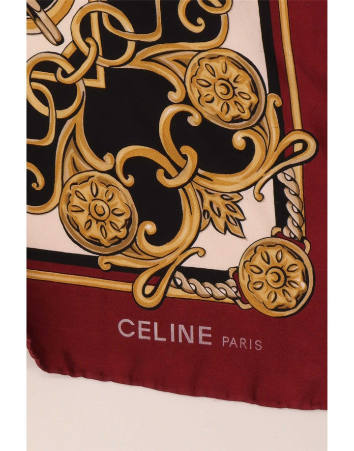 Celine Lenço quadrado feminino tamanho único Borgonha estampa animal
