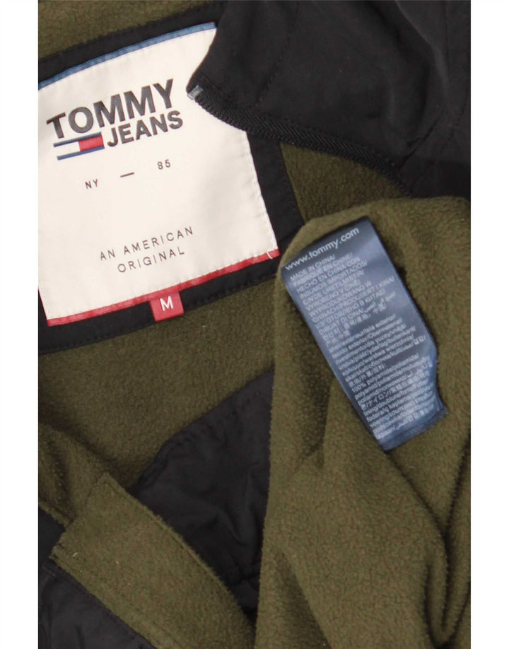 Jaqueta bomber masculina com capuz Tommy Hilfiger UK 38 poliamida preta média