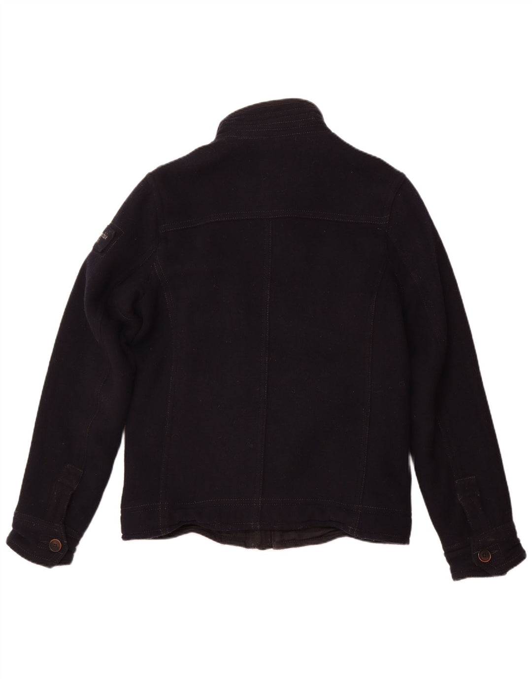 Jaqueta militar masculina Abercrombie & Fitch Reino Unido 40 grande lã azul marinho