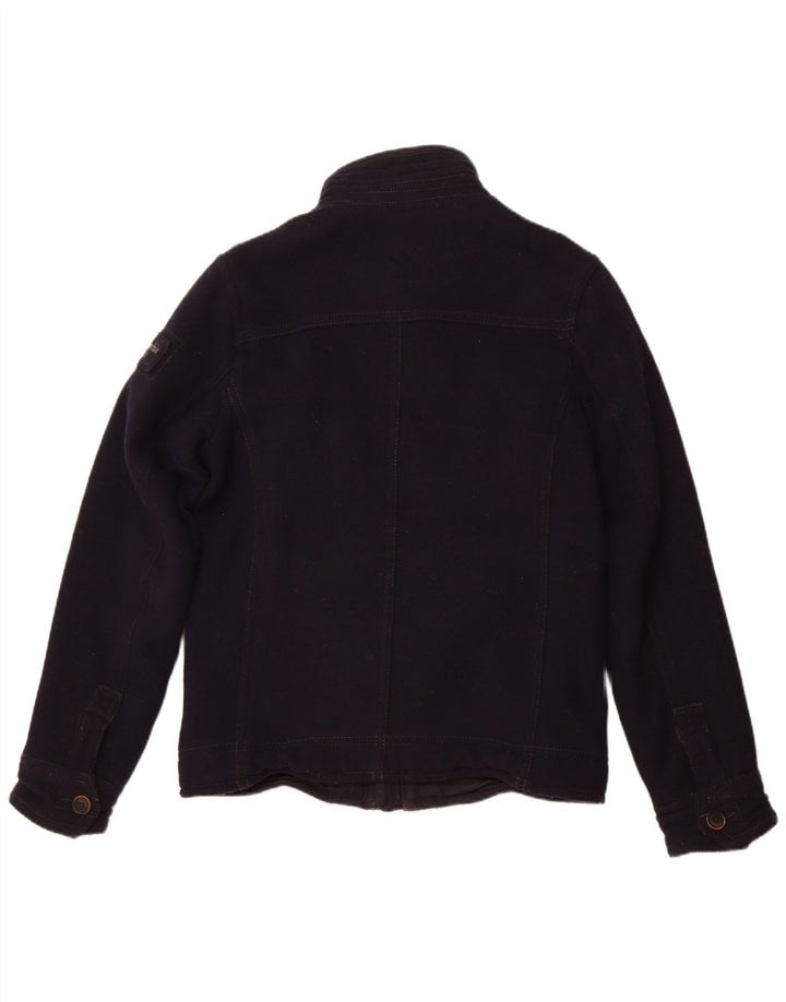 Jaqueta militar masculina Abercrombie & Fitch Reino Unido 40 grande lã azul marinho