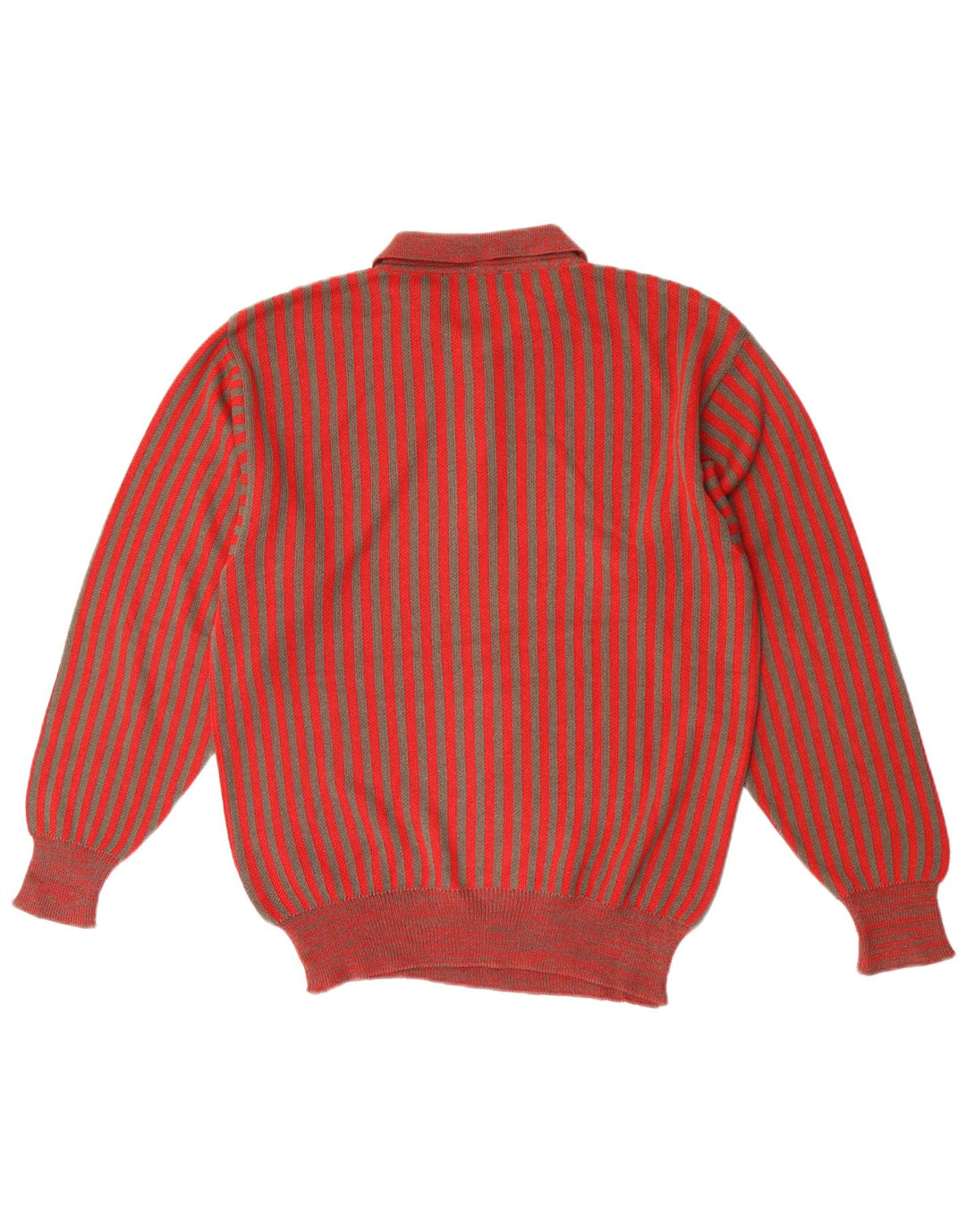 Suéter masculino Andrea Celli com gola polo e algodão listrado vermelho médio