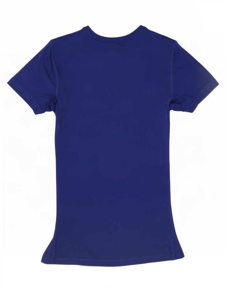 Camiseta feminina Nike Dri Fit Top UK 10 pequena azul marinho poliéster