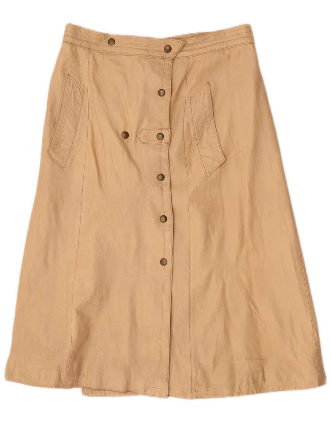 Saia feminina de couro VINTAGE W30 médio bege