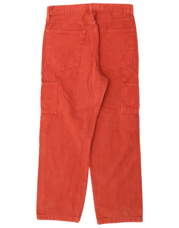 Levi's Mens Cargo Straight Jeans W30 L30 Algodão Vermelho