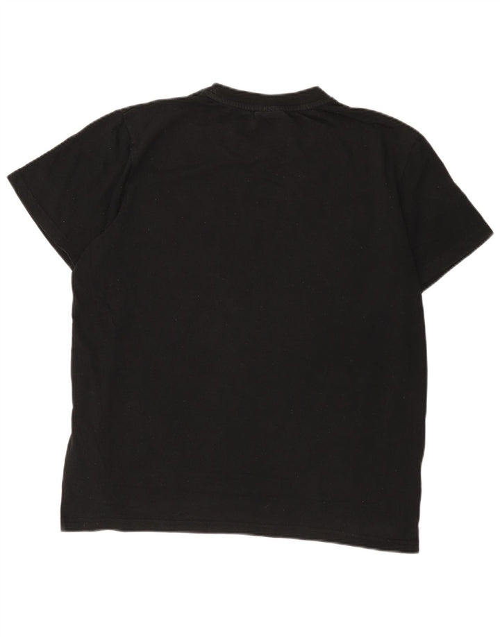 Fila Mens Graphic T-Shirt Top Grande Algodão Preto