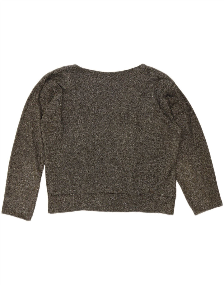 Suéter feminino VINTAGE com estampa oversized UK 10 pequeno cinza