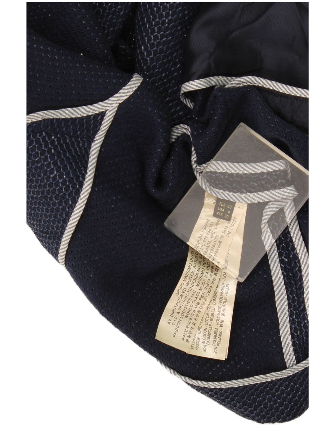Jaqueta blazer feminina Massimo Dutti com 1 botão UE 40 algodão azul marinho médio