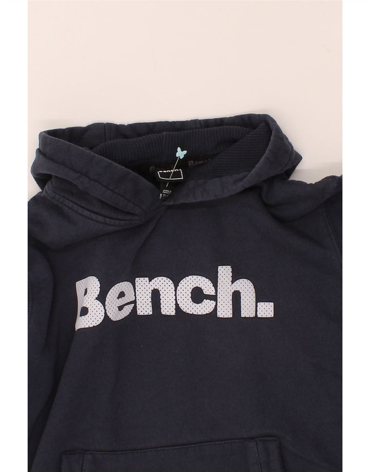 BENCH Boys Graphic Hoodie Jumper 11-12 Years Navy Blue Cotton Vintage Bench and Second-Hand Bench from Messina Hembry 