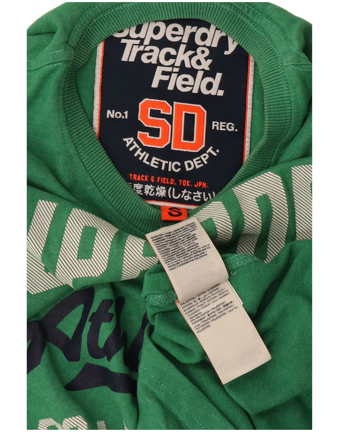 Camiseta gráfica masculina Superdry Top pequeno algodão verde