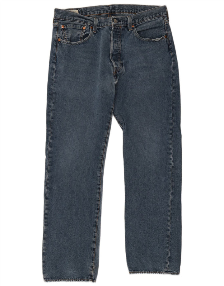Calça jeans reta masculina Levi's W34 L30 azul algodão