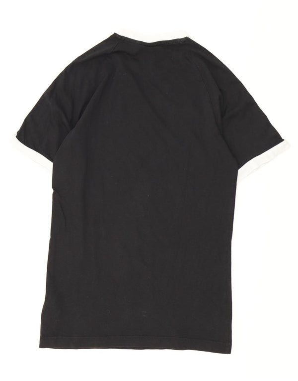 Adidas Mens Camiseta Top Pequeno Algodão Preto