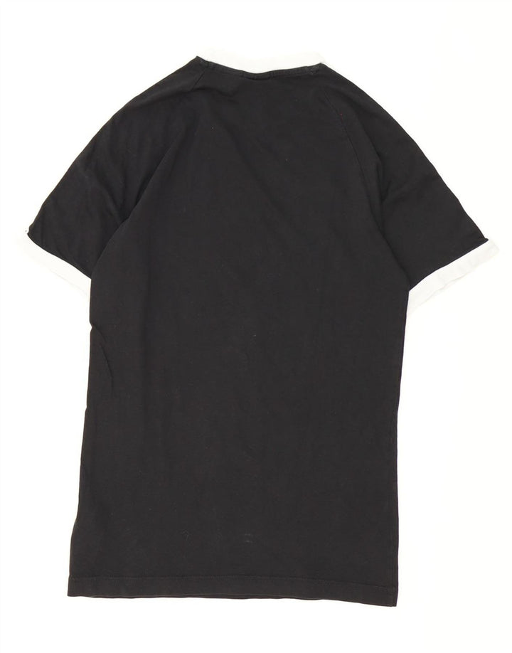 Adidas Mens Camiseta Top Pequeno Algodão Preto
