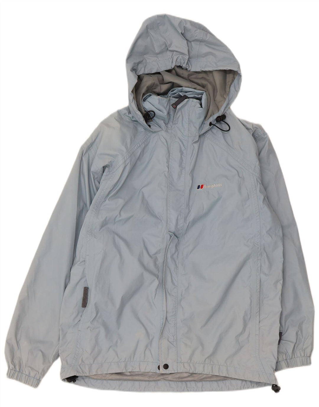 Jaqueta de chuva feminina grande com capuz Berghaus Reino Unido 10 pequena azul nylon