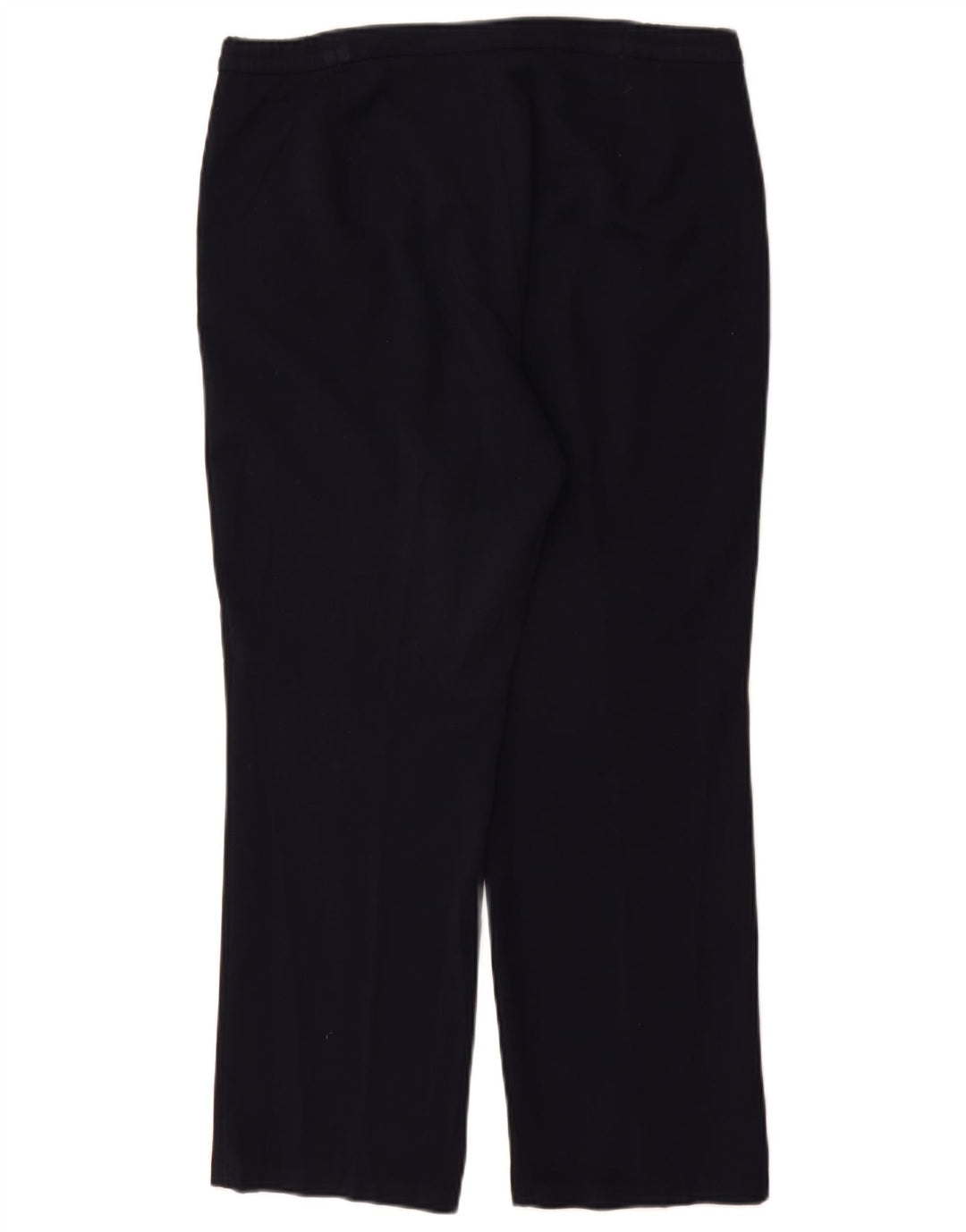 Calça feminina reta casual Marks & Spencer W32 L28 poliéster azul marinho
