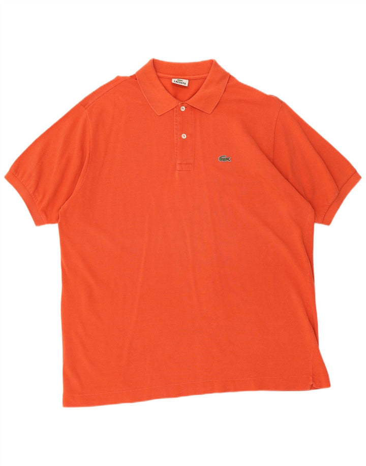 Camisa polo masculina Lacoste tamanho 6 XL laranja algodão
