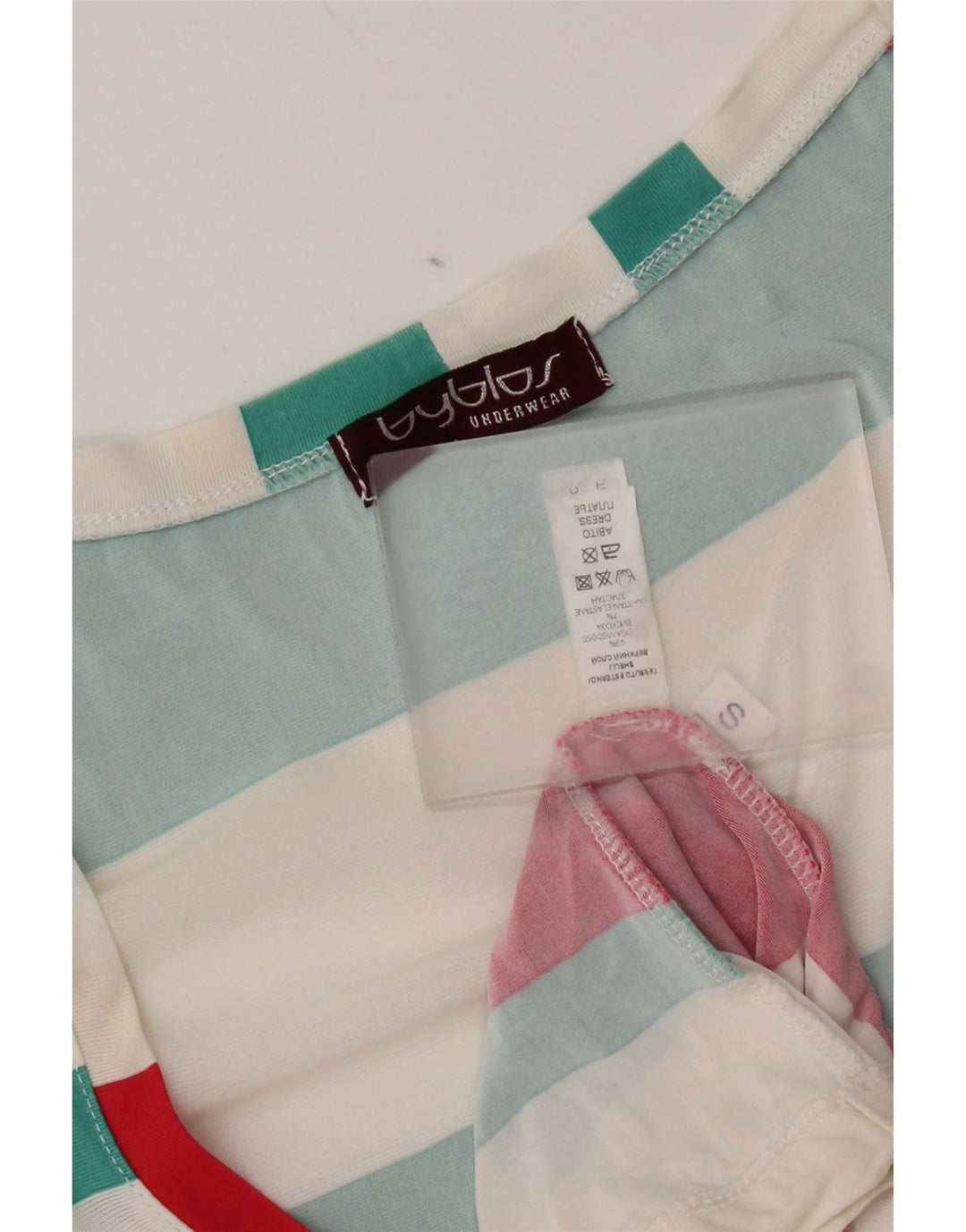 Vestido básico feminino sem mangas Byblos Reino Unido 10 pequeno listrado multicolorido