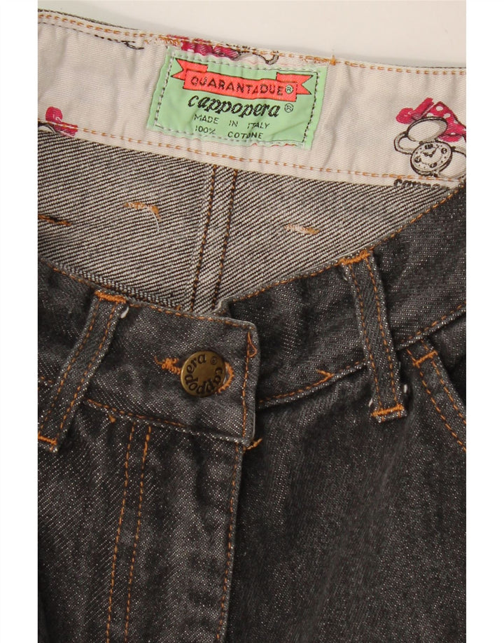 Shorts jeans feminino de cintura alta CAPPOPERA W26 pequeno algodão cinza