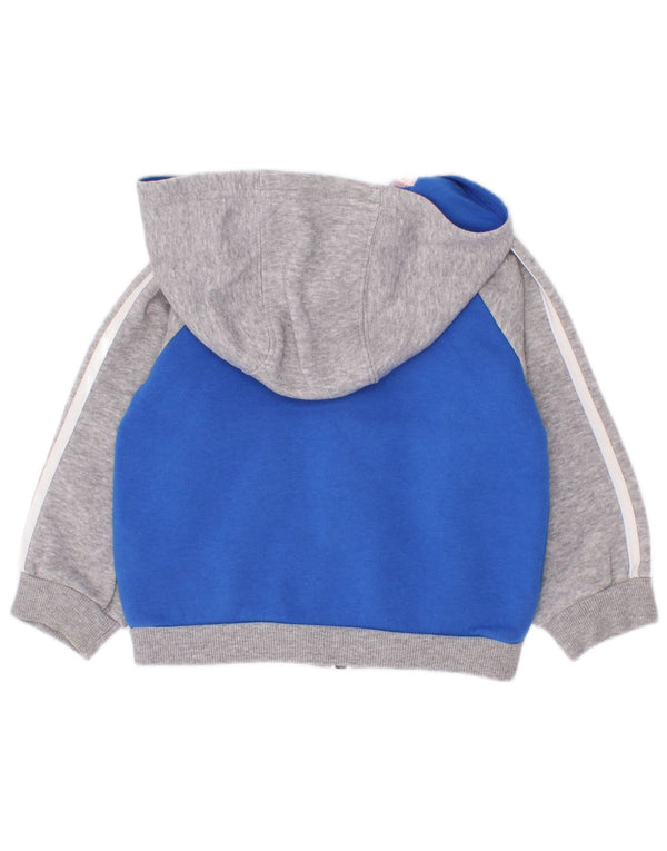Suéter Adidas Baby Boys Zip com capuz 6-9 meses Azul Colorblock Algodão