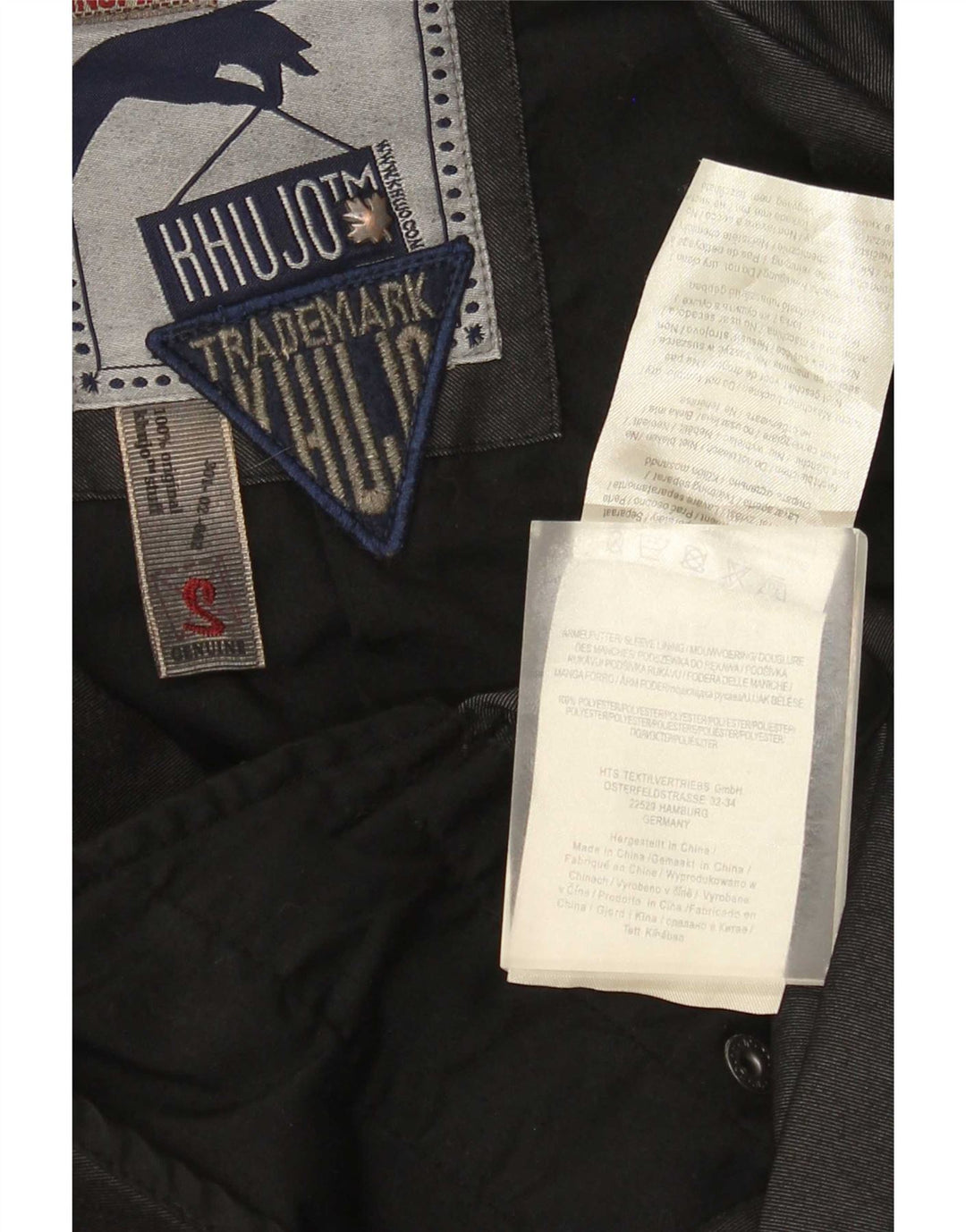 Casaco impermeável feminino grande KHUJO Reino Unido 10 pequeno poliéster preto