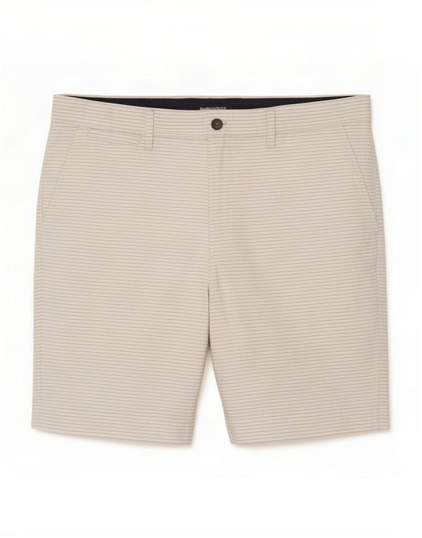 Shorts chino masculino Marks & Spencer W36 grande algodão listrado branco