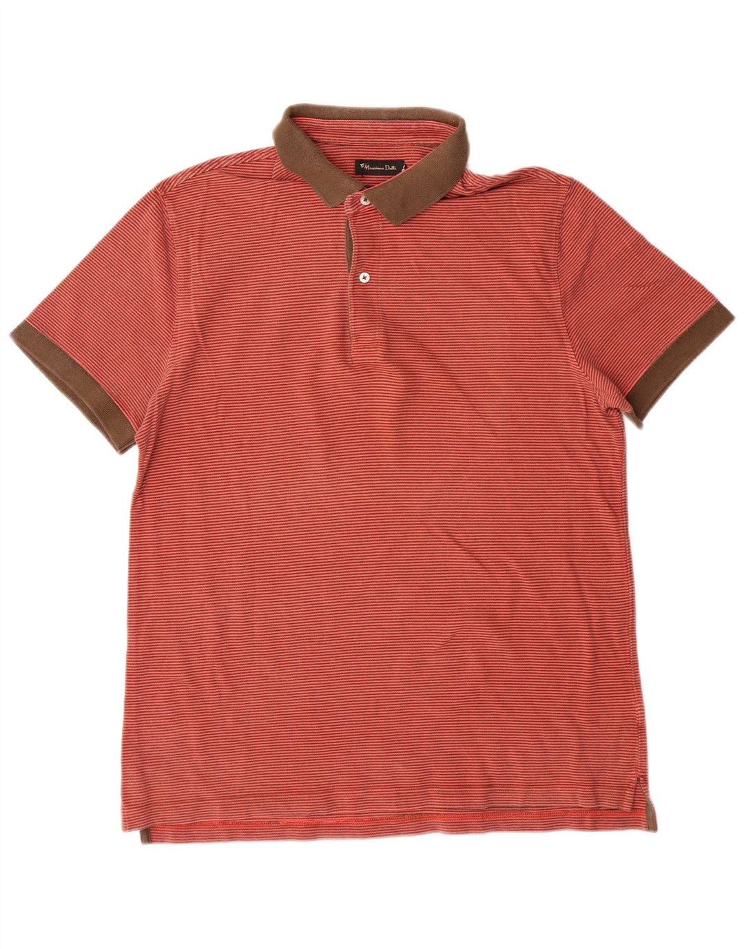Camisa polo masculina MASSIMO DUTTI de ajuste regular XL listra laranja