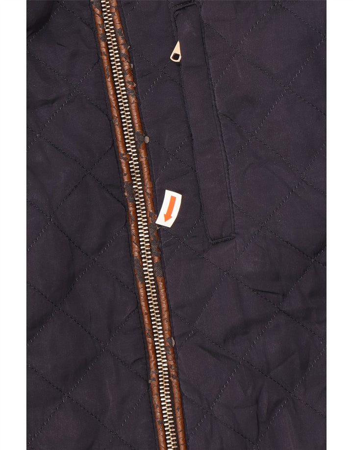 Jaqueta acolchoada feminina Zara UK 6 XS azul marinho