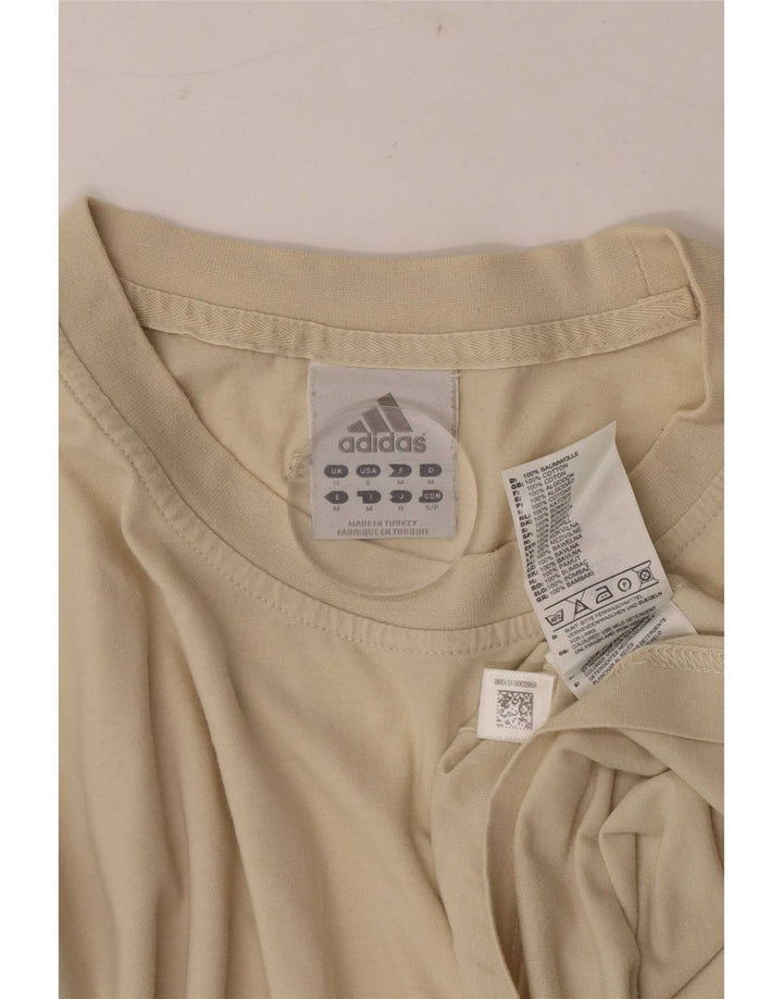 Adidas Mens Camiseta Top Médio Algodão Bege