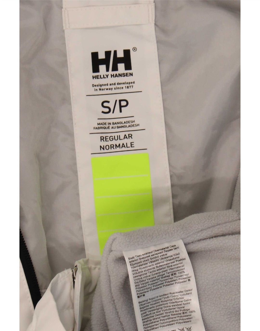 Jaqueta de chuva feminina com capuz gráfico Helly Hansen UK 10 poliéster branco pequeno