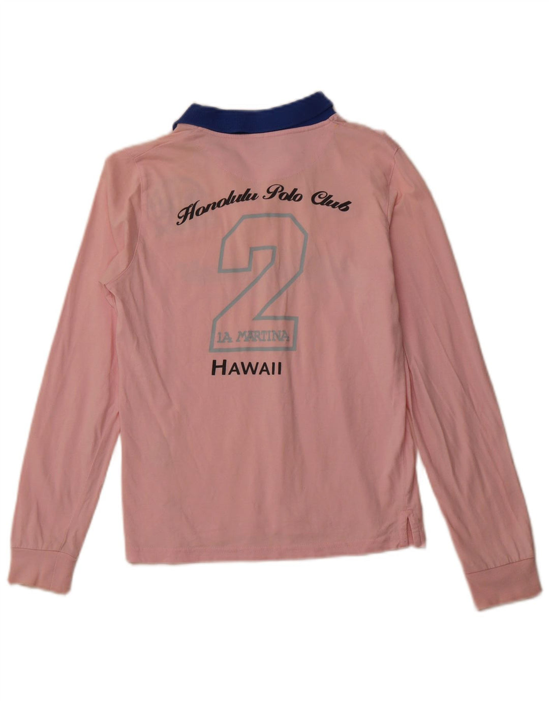 Camisa polo feminina LA MARTINA com estampa havaiana de manga comprida Reino Unido 12 rosa médio