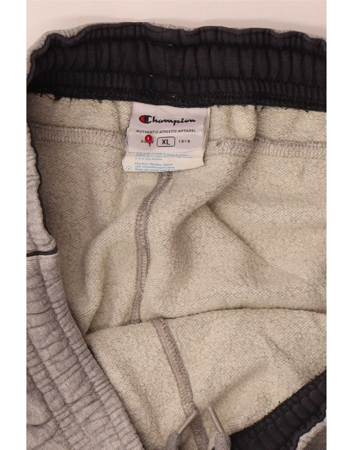 Calça de treino masculina Champion XL cinza manchado de algodão