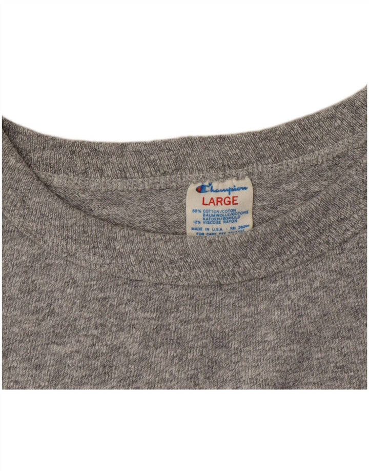 CAMPEÃO Camiseta Masculina Top Grande Algodão Cinza