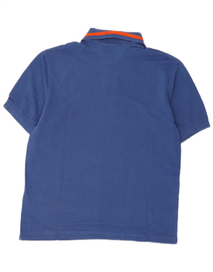 Camisa polo masculina Diadora pequena azul algodão