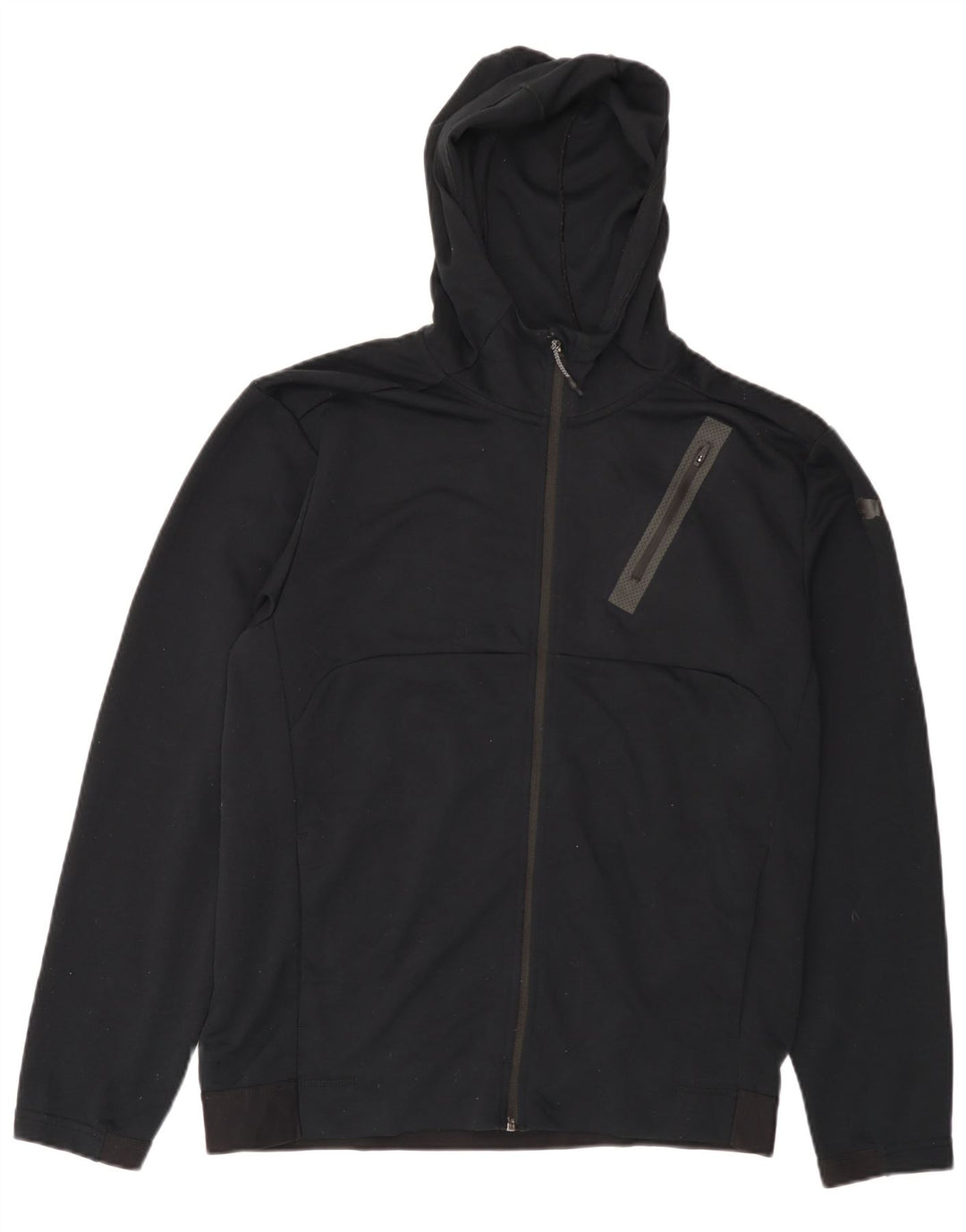 Suéter masculino PUMA com capuz e zíper grande poliéster preto