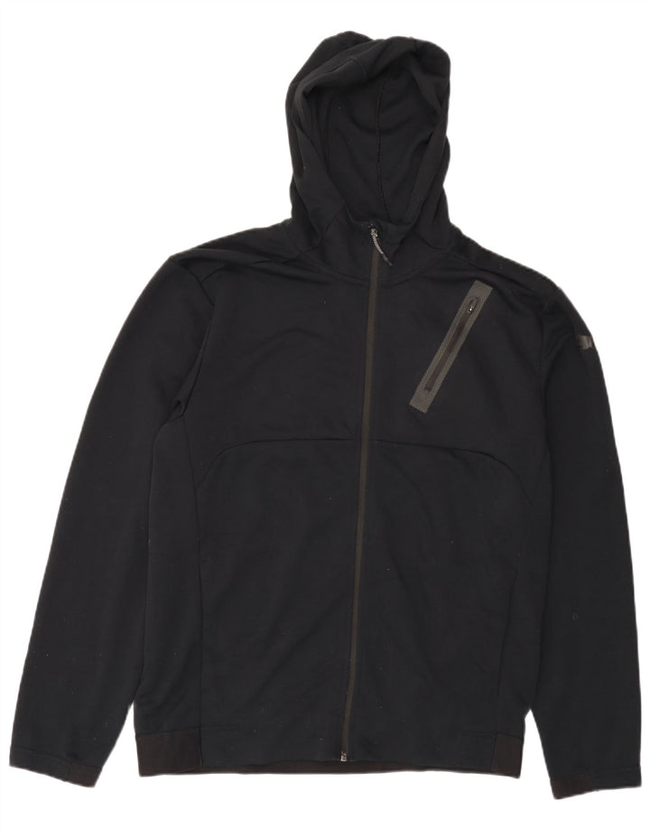 Suéter masculino PUMA com capuz e zíper grande poliéster preto