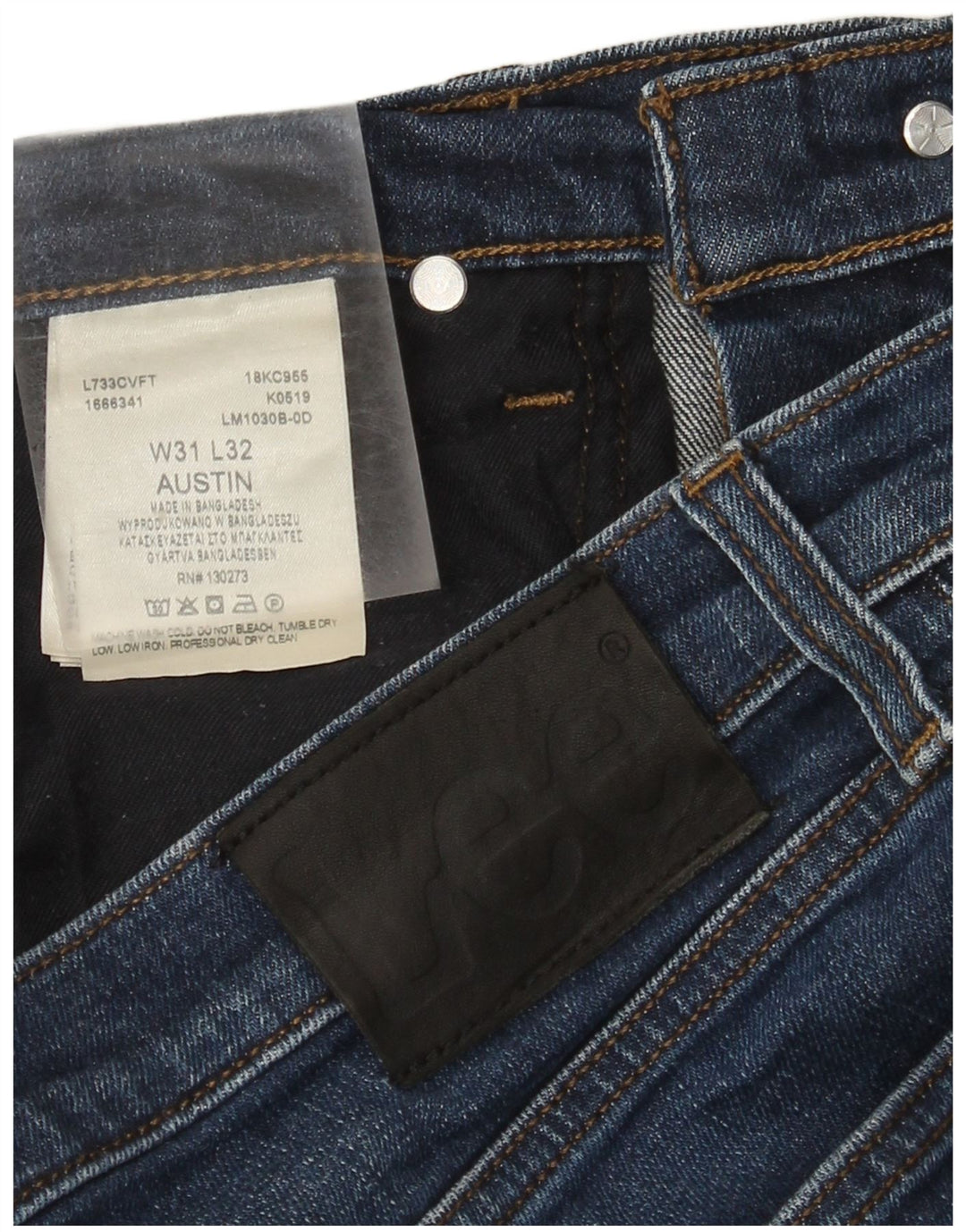 Lee Mens Austin Tapered Jeans W31 L32 Azul Algodão