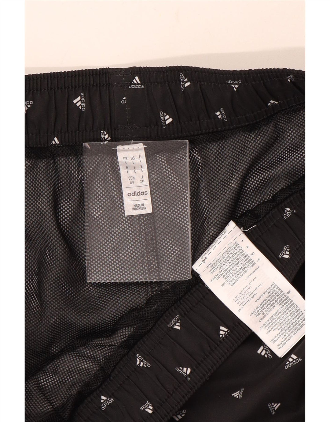 Adidas Mens Graphic Natação Shorts Grande Poliéster Manchado Preto