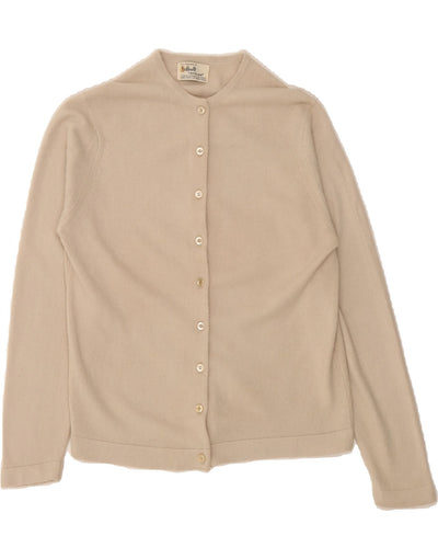 Suéter cardigã feminino TALBOTT Reino Unido 12 médio bege