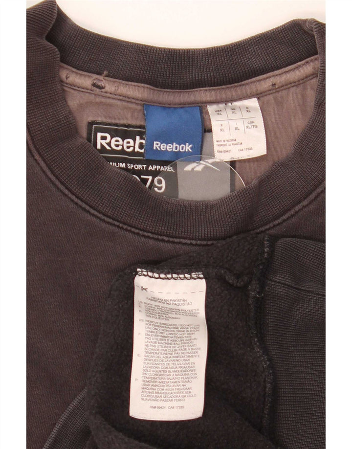 Reebok Mens Moletom Jumper XL Algodão Preto