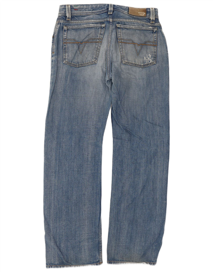 Diesel Mens Levan Distressed Straight Jeans W32 L32 Azul Algodão