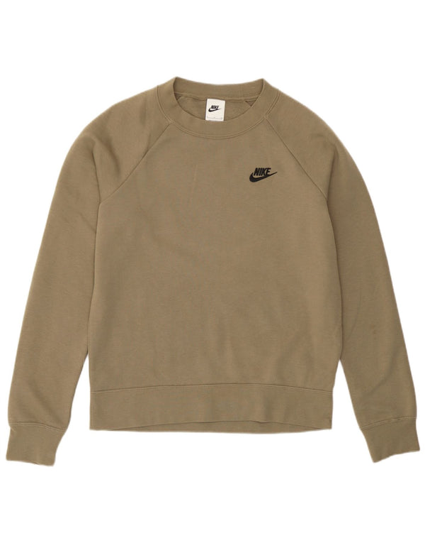 Nike moletom masculino jumper pequeno cáqui algodão esportivo