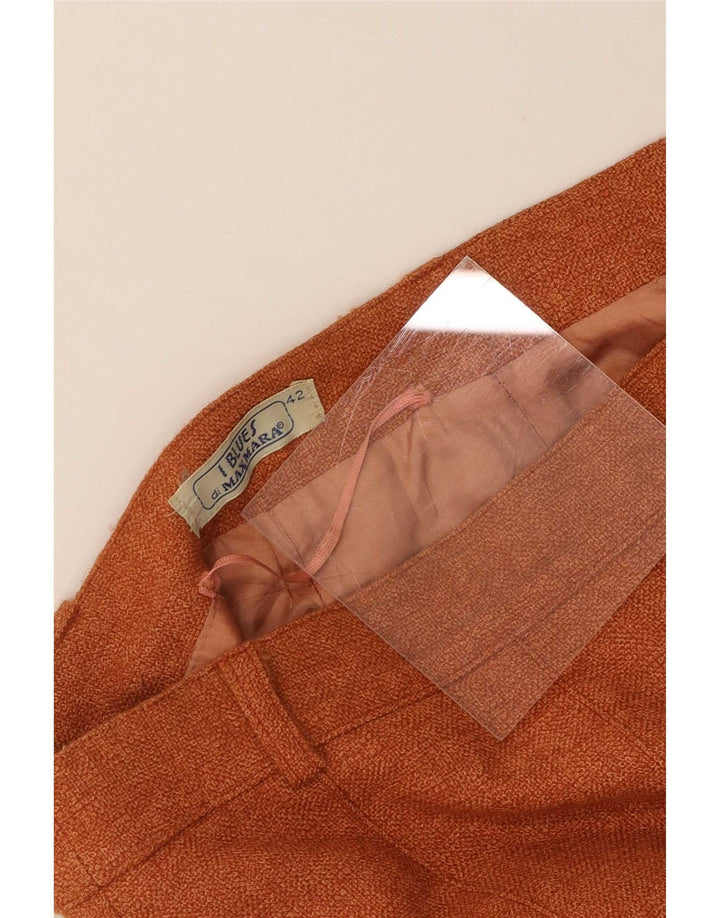 Saia plissada feminina Max Mara em linha A IT 42 médio W28 laranja