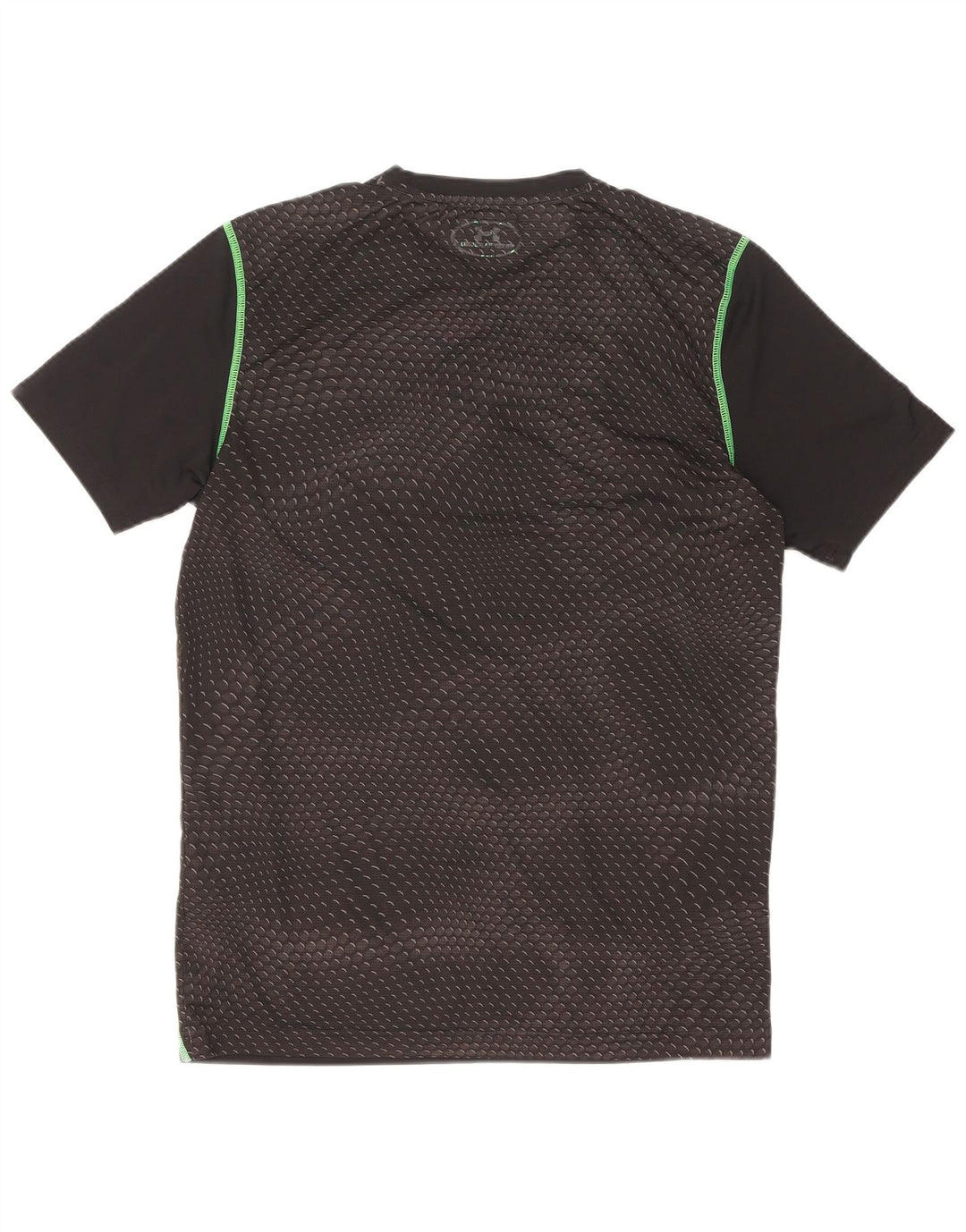 Under Armour Mens T-Shirt Top Pequeno Poliéster Geométrico Preto