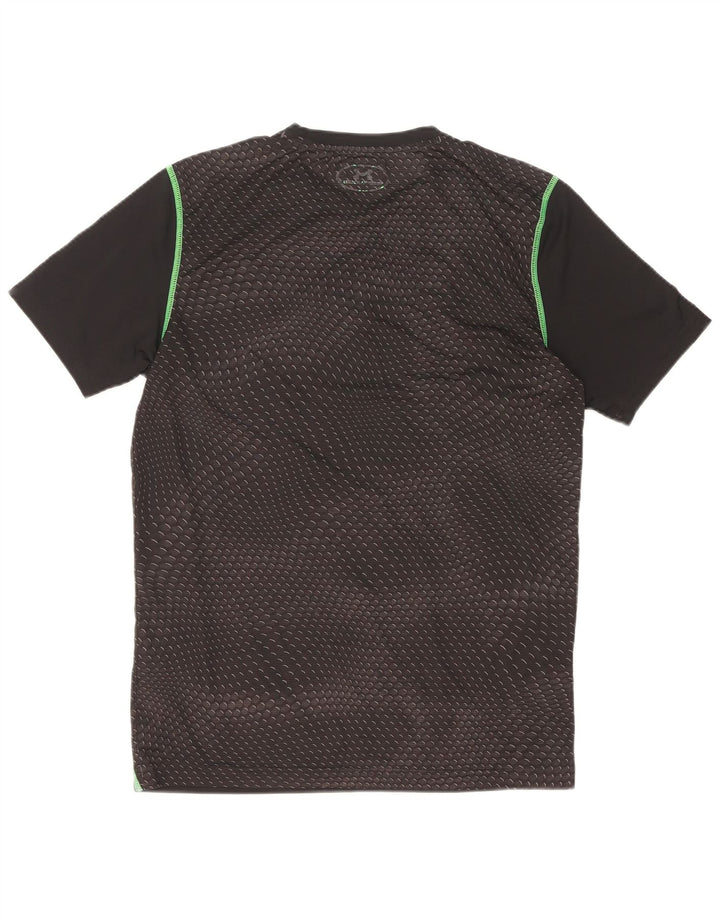 Under Armour Mens T-Shirt Top Pequeno Poliéster Geométrico Preto