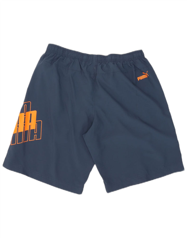 Shorts esportivos gráficos masculinos Puma grandes azul marinho